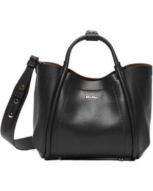 Max Mara Extra-Small Leather Marine Bag - Black