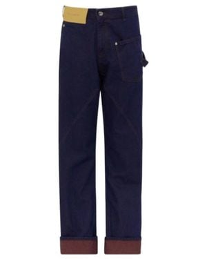 JW Anderson Jw Anderson Turn Up Twisted Workwear Jeans - Blue