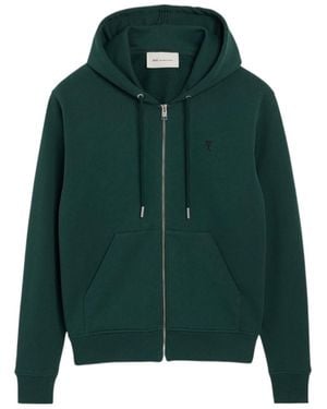 Ami Paris Long-Sleeve Hooded Sweatshirt - Green