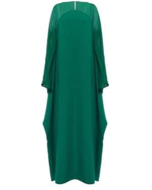 Safiyaa Silk-Trimmed Kaftan - Green