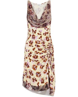 Rabanne Floral-Print Mini Dress - White