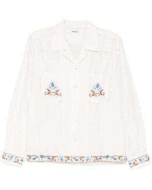 Bode Noveau Vine Embroidered Shirt - White