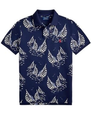 Polo Ralph Lauren Sailboat-Print Polo Shirt - Blue