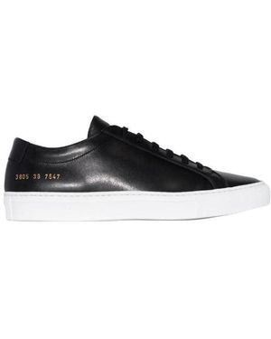 Common Projects Leather Lace-Up Sneakers - Black