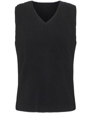 Homme Plissé Issey Miyake V-Neck Vest - Black