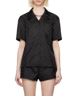 MISBHV Monogram Printed Short-Sleeved Shirt - Black