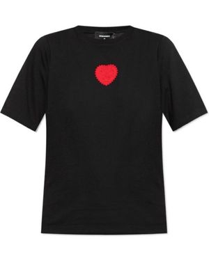 DSquared² Velvet Heart Easy Fit T-Shirt - Black