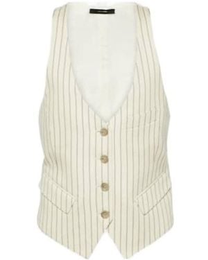Tom Ford Pinstripe Wool And Silk-Blend Vest - White