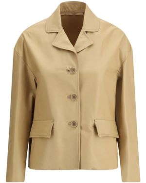 Salvatore Santoro Buttoned Leather Jacket - Natural