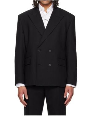 BOSS Double-Breasted Suit Jacket - Black