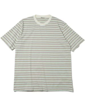 AURALEE Striped Crewneck T-Shirt - Gray