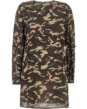 Semicouture Army-Print Dress - Multicolor
