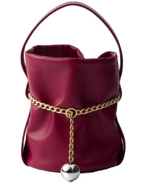 Prada Petit Sac Noir Nappa Leather Mini-Bucket Bag - Red