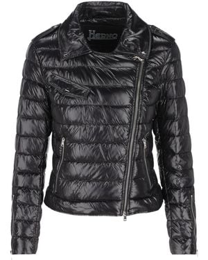 Herno Quilted Biker Down Jacket - Black