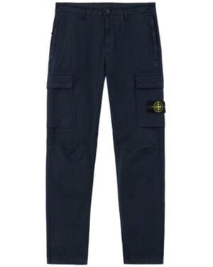 Stone Island Tapered Cargo Trousers - Blue