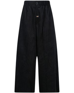 Martine Rose Wide-Leg Corduroy Elasticated Waistband Trousers - Black
