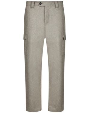 Brunello Cucinelli Casual Trousers With Belt Loops - Grey