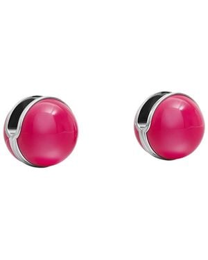 Alaïa Alaïa Sphere Shaped Logo Engraved Earrings - Pink