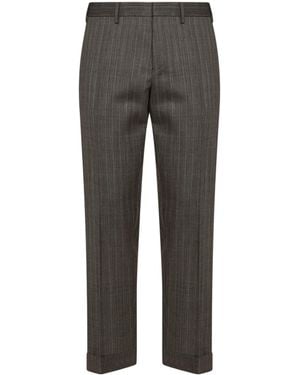 Dries Van Noten Chevron Tapered Trousers - Grey