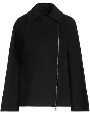 Max Mara Minimal Wool Long Coat - Black