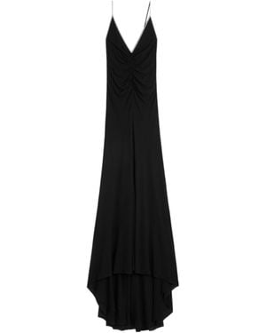 Celine Long Draped Dress - Black