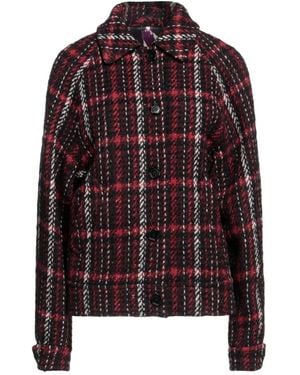 Marni Classic Plaid Long-Sleeve Coat - Red