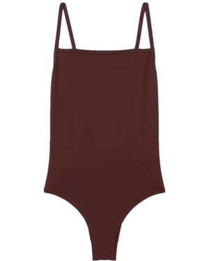 Loro Piana Spaghetti Strap One-Piece Swimsuit - Brown