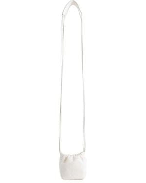 Jil Sander Dumpling Drawstring Mini Bag - White