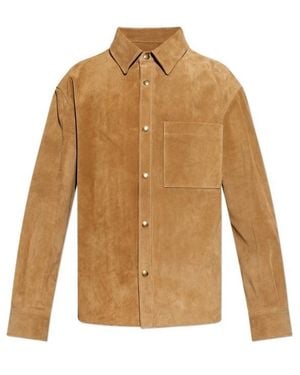 McQueen Long Sleeved Press-Stud Shirt - Natural