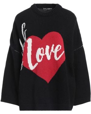 Dolce & Gabbana Minimalist Embroidered Cashmere Jumper - Black