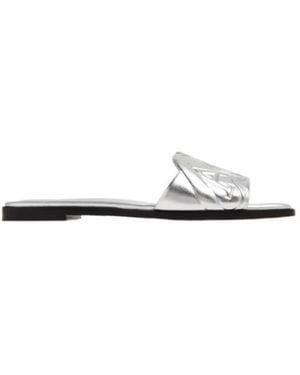 McQueen Slip-On Flat Sandals - White