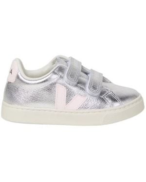 Veja Metallic Leather Sneakers - Gray