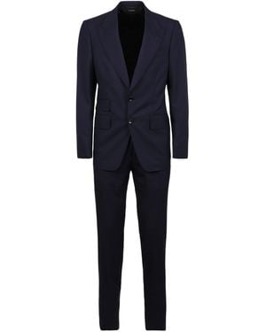 Tom Ford Long-Sleeved Suit - Blue