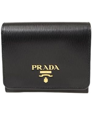 Prada Logo Short Wallet - Black