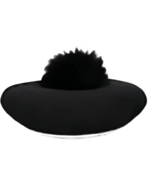 Borsalino Pompom-Detail Wool Beret - Black