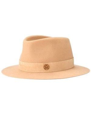 Maison Michel André Logo-Detail Fedora Hat - Natural