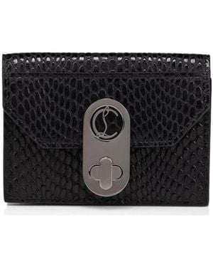 Christian Louboutin Snakeskin Embossed Wallet - Black