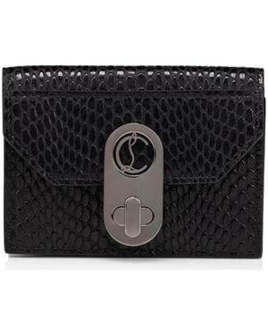 Christian Louboutin Snakeskin Embossed Wallet - Black