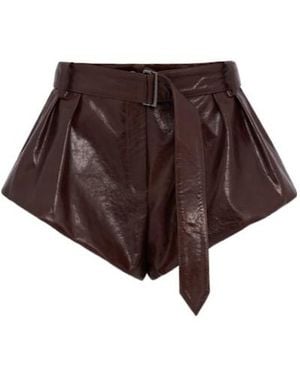 Magda Butrym Leather Shorts - Brown