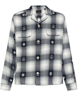 AllSaints Castor Checked Long-Sleeved Shirt - Grey