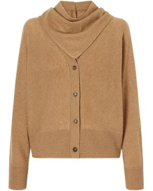LeKasha Organic Cashmere Cardigan - Brown
