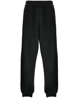 Versace Rear Baroque-Printed Elasticated Waistband Trousers - Black