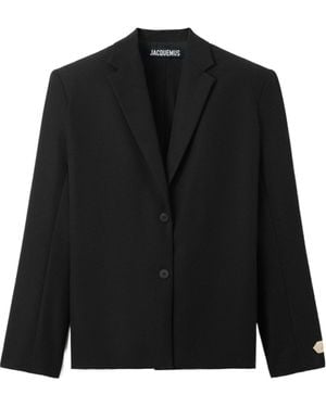 Jacquemus Single-Breasted Wool Blazer - Black