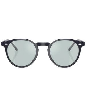 Oliver Peoples Geometric Frame Round Sunglasses - Metallic