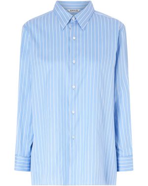 AURALEE Striped Shirt - Blue