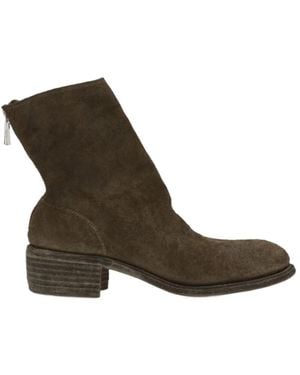 Guidi Zippered Ankle Boots - Brown
