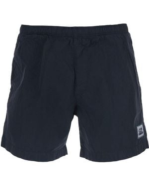 C.P. Company Logo-Patch Swim Shorts - Blue