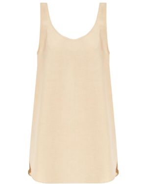 TOTEME Side Slits Sleeveless Top - Natural