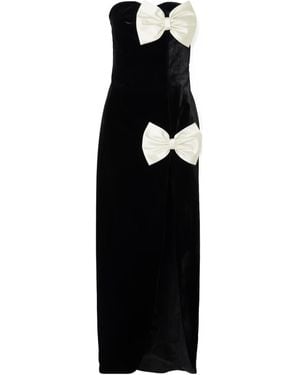 Alessandra Rich Strapless Bow-Decorated Dress - Black