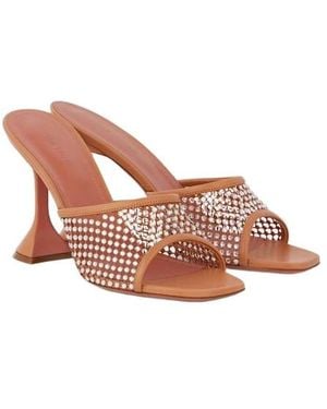 AMINA MUADDI Embellished Mules - Brown